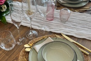 Vaisselle thème floral à la location près de Colmar